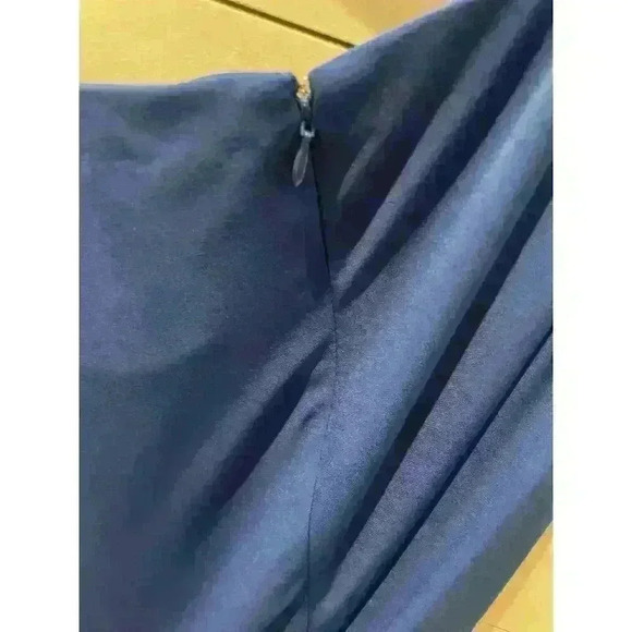 Eliza J. Cobalt Blue Plus Ruched Drape One Shoulder Cocktail Dress, sz 14 - Picture 10 of 16